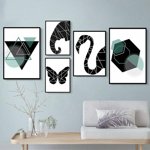 Fashion Model Wall Art Posters Prints Canvas Paintings Simple Abstract Geometry Nordic Decoration Picture Bedroom Living Room