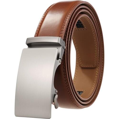 Male Automatic Buckle Belts for Men Trend Jeans Mens Belts Ceinture Fashion Designer Long 110-130cm Brown Coffee Black Man Gift