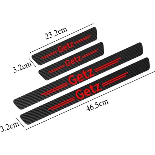 4Pcs Carbon Fiber Car Door Sill Scuff Anti Scratch waterproof Sticker for Hyundai Getz Car styling Accessories