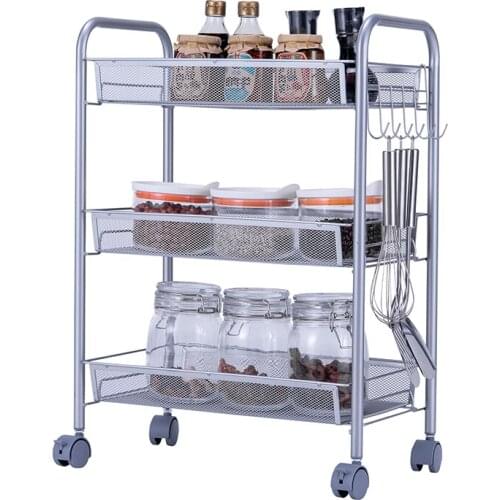 Floor multi-layer movable carts vegetable belt wheel storage rack multi-function Kitchen racks kitchen organizer and storage