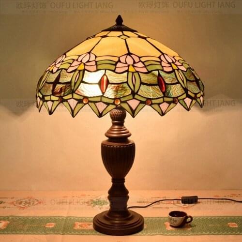 50CM American Pastoral Tiffany table lamp bar personalized decoration room dining shop lamp Bedside Lamp E27 110-240V