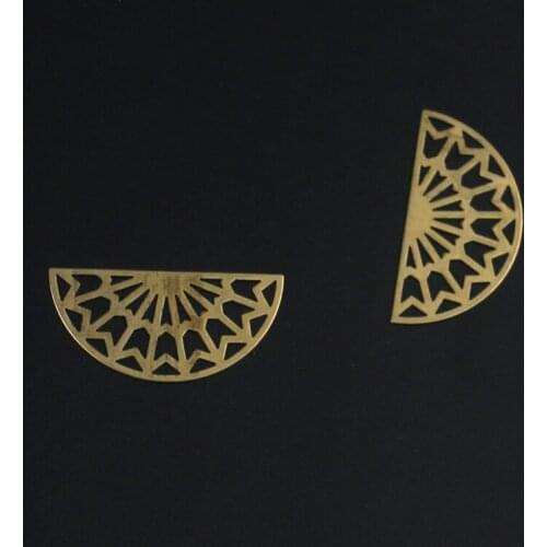 Non-porous semi-circular hollow flower pieces hollow shaped pieces DIY jewelry necklace pendants making earrings pendants