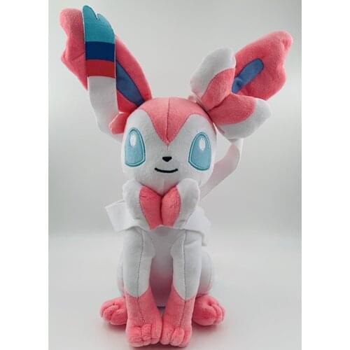 Original Pokemon Film Cartoon Figure Sitting Fairy Eevee Sylveon Plush Toy 23CM A Nice Present For The Children