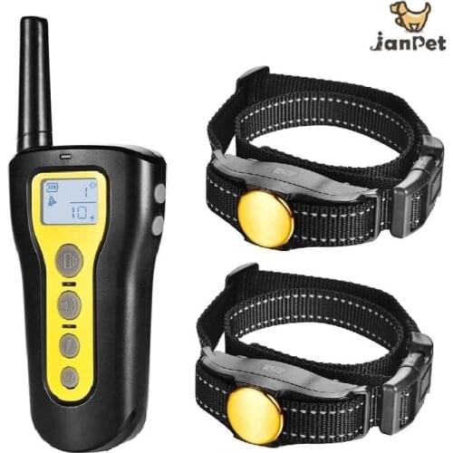 JanPet Remote Dog Training Collar Rechargeable Waterproof Dog Electronic Shock Training Collar with LCD display For 1 or 2 Dogs