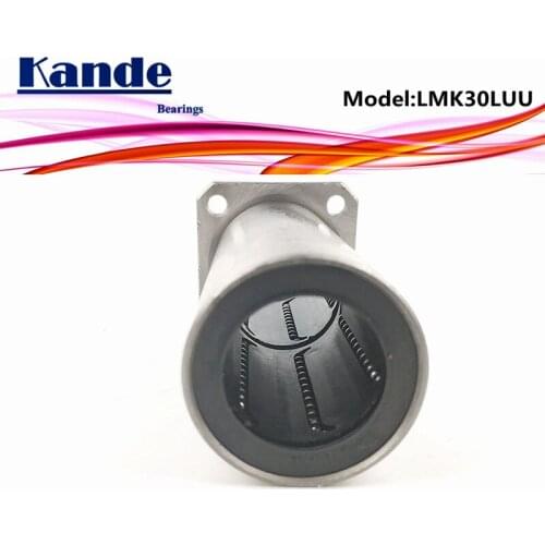 Kande Bearings LMK30L LMK30LUU 1pc LMK30LUU / LMK30L UU Extended Square Flange Linear Bearing dr: 30mm