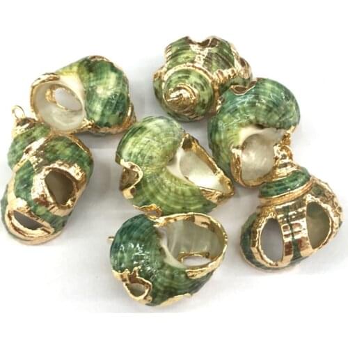 Natural shell green Conch Pendants Exquisite Charms for Jewelry Making DIY Bracelet Necklaces earring Accessories Size 25x35mm