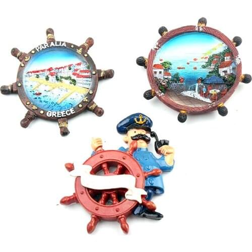 Resin 3D Fridge Magnet Anchor Design Souvenir 3PCS