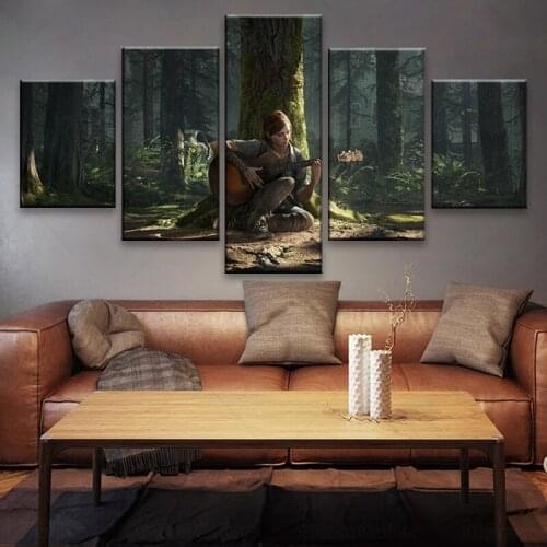 Video Game Poster The Last of Us Part 2 Oil Canvas painting 5 Pieces Painting Wallpaper Canvas Painting Room Decor Wall Artwork