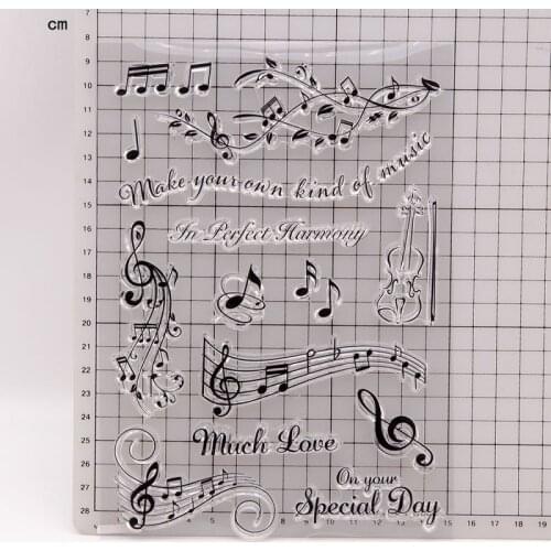Transparent Seal Clear Stamps DIY Note Sheet Music Decoration TPR Roller Standard Stamp Craft Stamping Card Production 15x21cm