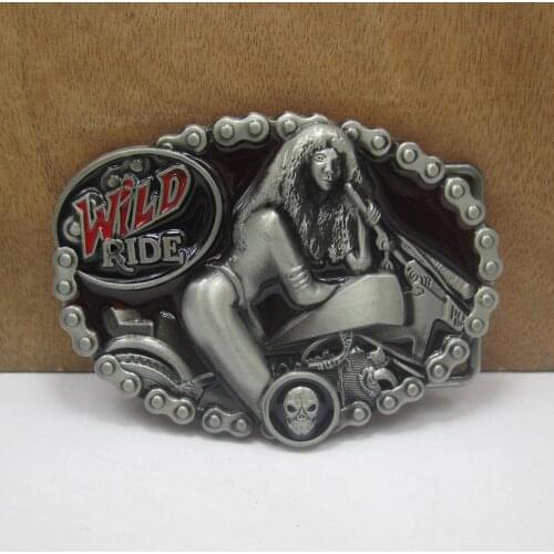 BuckleClub retro zinc alloy Wild ride Motor belt buckle western jeans gift belt buckle FP-03519 Pewter FINISH drop shipping