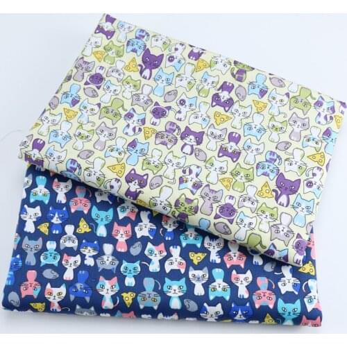 Lovely Cats Kids Twill Cotton Fabric Cotton Patchwork Cloth,DIY Sewing Quilting Fat Quarters Material For Baby&Child