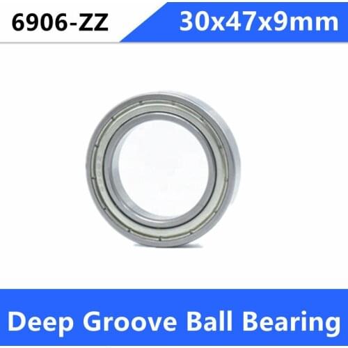 50pcs/lot 6906ZZ thin wall bearing 6906 6906Z 61906ZZ shielded deep groove ball bearings 30x47x9 mm