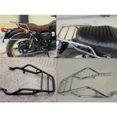 Rear Seat Luggage Rack Carrier Bar Shelf Travel Case Bracket Touring Tail Holder for Kawasaki W400 W650 W800 Black / Silver