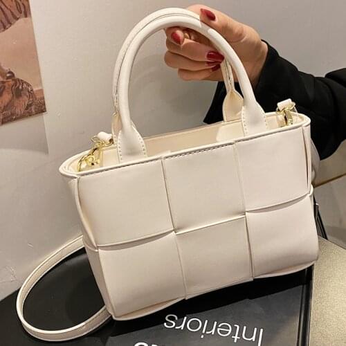 Korean Fashion PU Leather Crossbody Bag for Women 2021 New Luxury Brand Shoulder Weave Bags Female Totes Beach Handbags Purses