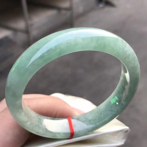 Koraba Only One !57.5MM Certified (Grade A)100% Natural Green Jadeite JADE Bracelet Women Bangle