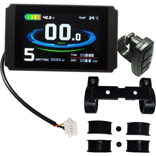 24V 36V 48V Display Control Panel Waterproof for KT‑LCD8HU Color Screen Display with Holder for Electric Bicycle E‑Bike