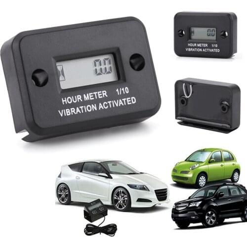 Waterproof Digital Vibration Hour Meter With LCD 5 digit digital display fit for Vibrating Machine Motorcycle ATV Boat Marine
