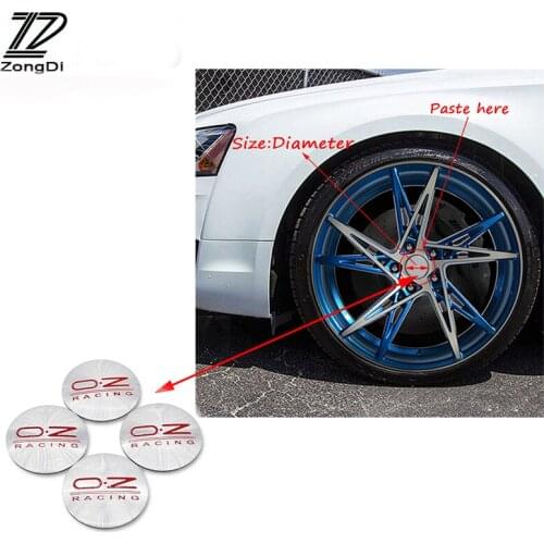 ZD 4Pcs Car Styling O.Z Tire Wheel Center Hub Cap Cover Stickers For Audi A4 B7 B5 A6 C6 Q5 Honda Civic 2006-2011 Fit Accord CRV
