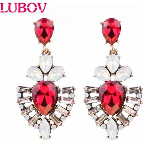 LUBOV 2018 New Korean Elegant Cubic Zircon Flower Long Tassel Earrings For Women Green Crystal Temperament Drop Pendientes