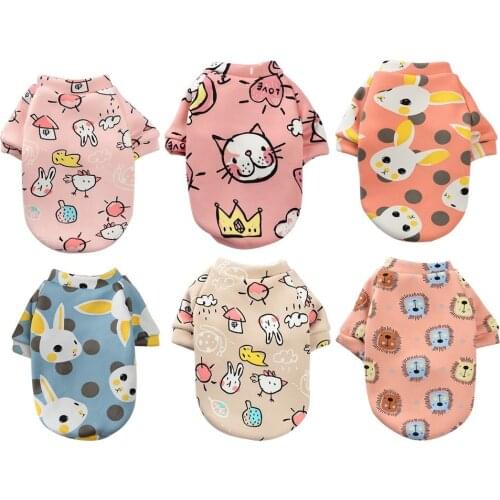 Winter Dog Clothes Print Dog Hoodie Coat Pet Clothes For Small Medium Dogs Cat Chihuahua Sweatshirt Cat Pullover Costume