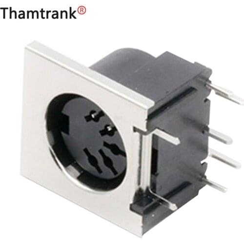 100Pcs DIN connector 5 Pin DIN Female Jack Right Angle Panel Mount 90 Degree 5 Pin Female DIN Adapter Solder Type Jack Chassis