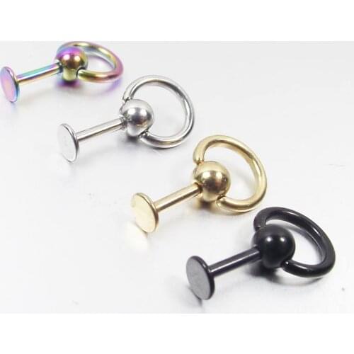 1 piece 16G Silver Gold Black Captive Hoop Lip Labret Ring Helix Tragus Ear Piercing Body Jewelry