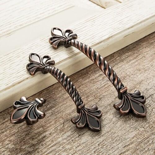 2 pcs Antique Door Handle Furniture Knobs and Handles for Kitchen Cabinet Cupboard Handles Wardrobe Handle Drawer Pulls