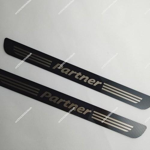 Suitable for Peugeot Partner MK2 Tepee Box Combispace 2008 - 2019 2 Pieces Front Door SUS Scuff Plate Door Sill Cover Trim