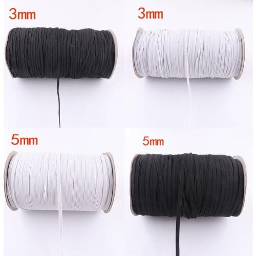 3/5mm Flat Elastic Band Black/White Sewing Clothing Accessories Webbing Garment Sewing Underware Pajamas Ties