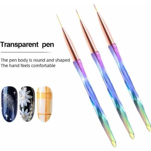 3pc Nail Art Manicure Brushes Set Line Flower Dotting Painting Design Gradient Color Acrylic Nail Brush For Gel Polish