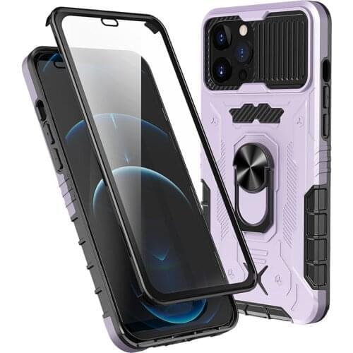 Magnetic Ring Holder Phone Case For iPhone 12 12 Pro 12 Pro Max Shockproof Slide Camera Protection Back Cover For iPhone 12 Pro