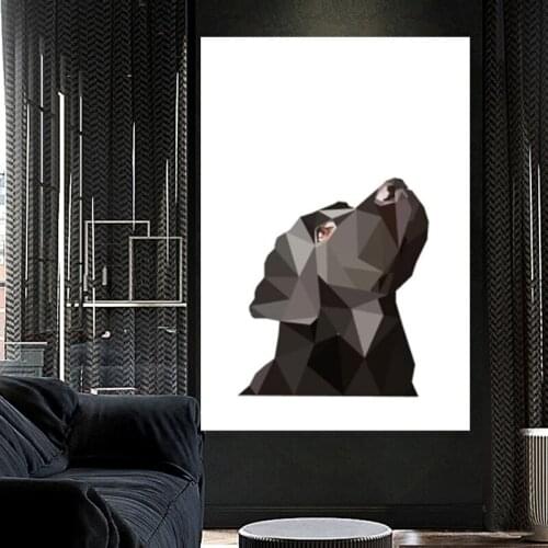 Black Labrador Canvas Painting Poster Modern Family Room Living Room Decoration