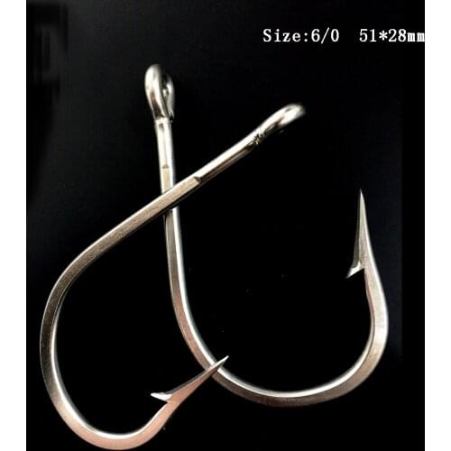 CN01 40 pieces 6/0 Mustad Fishing Hook Stainless Steel Fishing Hook Jigging Fishing Hook Big Hook For Fishing