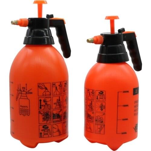 2L/3L Orange Hand Pressure Trigger Sprayer Bottle Adjustable Copper Nozzle Head Manual Air Compression Pump Spray Bottle 1 Pcs