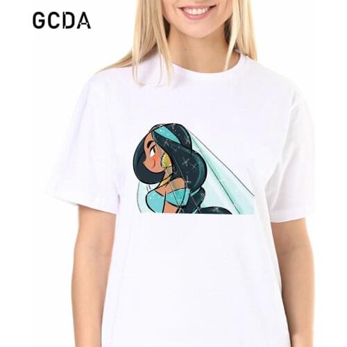Jasmine Princess T Shirt Short Sleeve Printed T Shirt Women Fashion Girls Harajuku Disney Tshirt Dropship