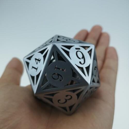 Rollooo Giant Hollow Metal Dice D20 Stainless Steel for Roleplaying Games Collection or Gift