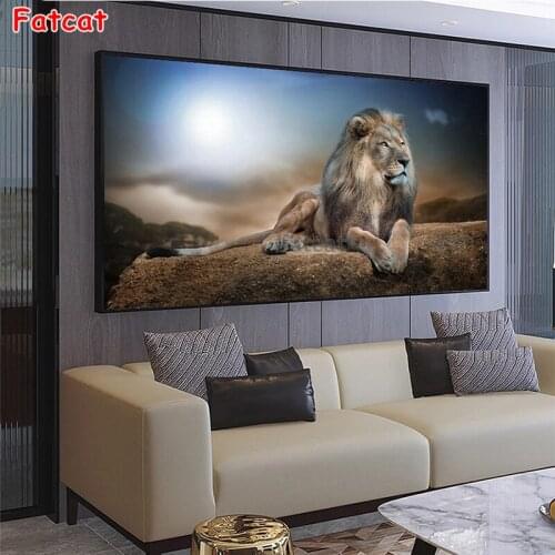 Full drill square Crystal Paintings Modern animal art, lion Diamond Embroidery Full round 5d Diy diamond painting Diamond PP1991