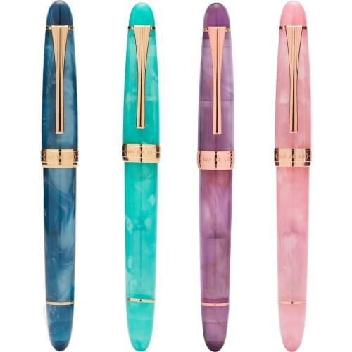 Kaigelu 356 Resin Fountain Pen with Golden Clip EF/F/M Nib Beautiful Colours Writing Gift Ink Pen for Office Business Home