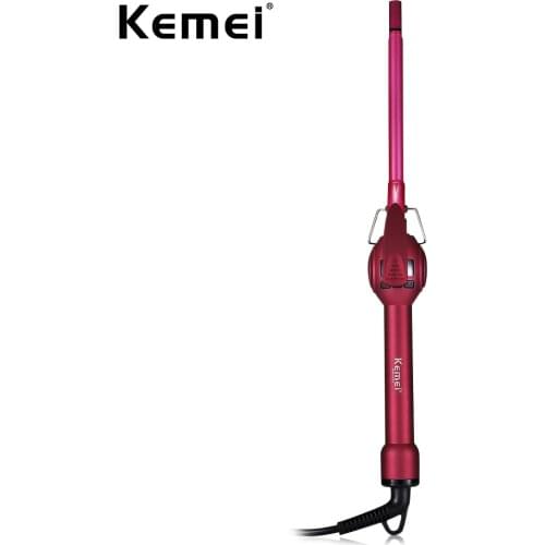 Kemei-1023 LCD Curlers Conical Curling Iron Single Tube Ceramic Hair Curler Roller Electric Hair Waver Curly Hair Styling Tools