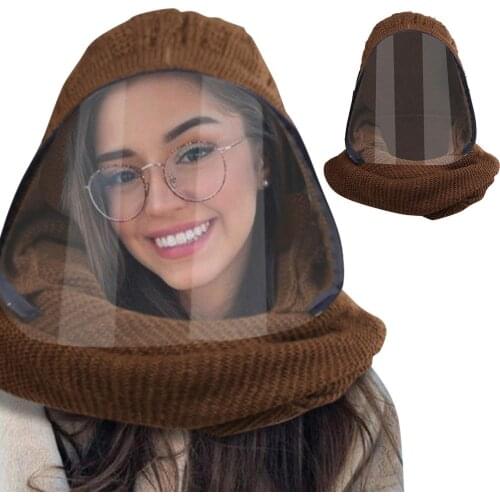 Full Face Mask Outdoor Sports Headwear Scarves Transparent Hooded Sdult Hat Winter Scarf Warm Full Face Scarf Cycling Scarves