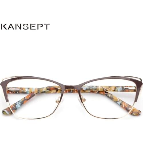Metal Women Fashion Cat Eye Eyeglasses Frame Optical Glasses Frames Retro Eyeglasses Transparent Computer Glasses For Women