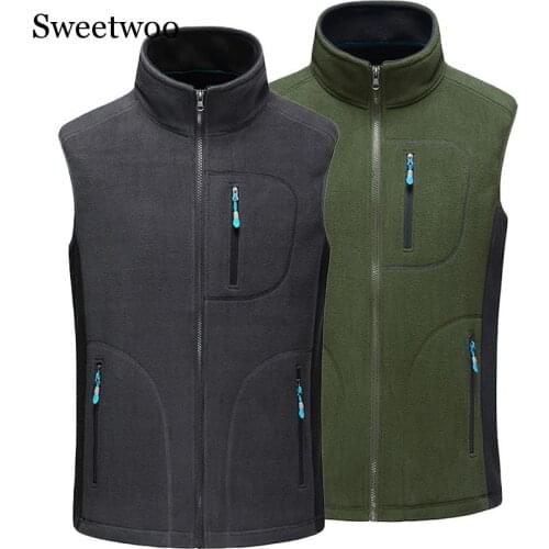 SWEETWOO Mens Autumn Winter Outdoor Sports Fleece Vest Climbing Trekking Sleeveless Jacket Hiking Camping Softshell Vest