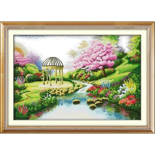 Joy Sunday Cross Stitch Kits, DMC kit DIY 14CT Counted Printing cross stitch pattern Embroidery Needlework landscape painting