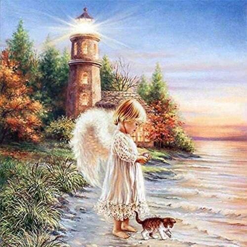 Region Angel DIY 11CT Cross Stitch Embroidery Kits Craft Needlework Set Printed Canvas Cotton Thread Home Dropshipping