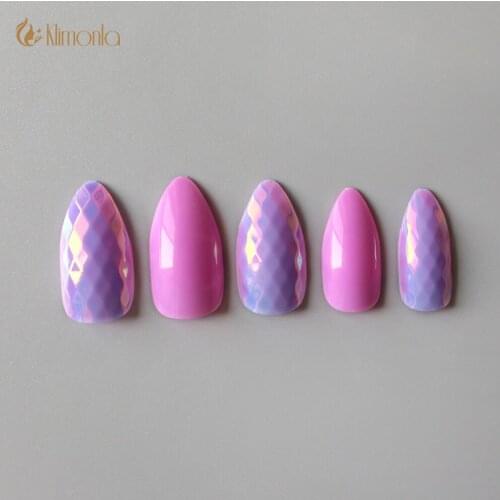1 Set Nail Art Tips Beauty 3D False Nails Pre-design Colorful Art Full Cover Fish Scale Beauty Care Salon Tools DIY 24Pcs/Set