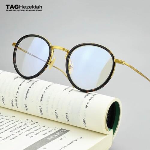 2018 New round glasses computer glasses frame Retro myopia transparent eyeglasses frames men women titanium spectacle frames