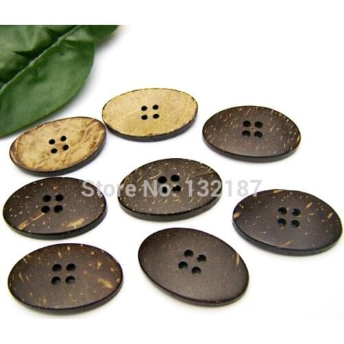 Wholesale big 4-hole oval coconut buttons natural sewing buttons COCO040