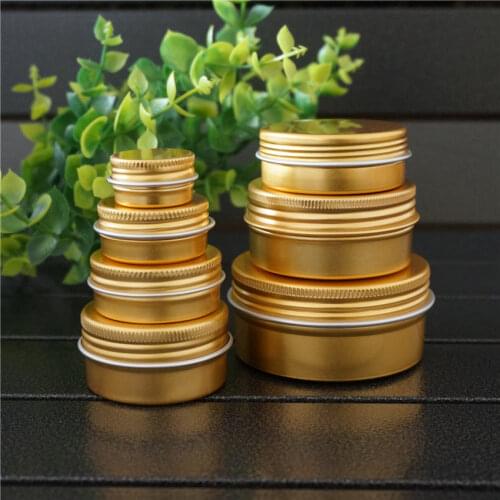 5/10/15/20/30/50/80/g Empty Round Aluminum Box Metal Tin Cans Bottle 50ml Gold Cosmetic Cream DIY Portable Jar Tea Aluminum Pot