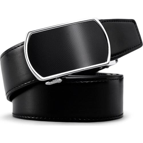 WilliamPolo automatic buckle luxury brand mens belt black belt original cowhide belt 040p
