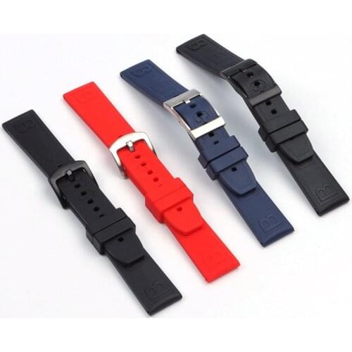 Suitable for Breitling Breitling imported Avenger fluororubber watch belt 20mm blackbird yellow wolf ocean